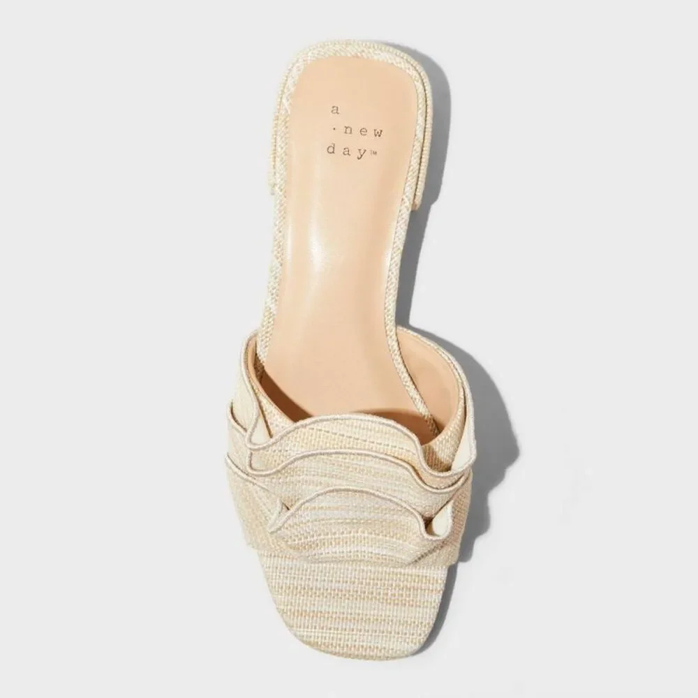 A New Day Lyta Raffia Ruffle Sandals - Picture 3 of 6